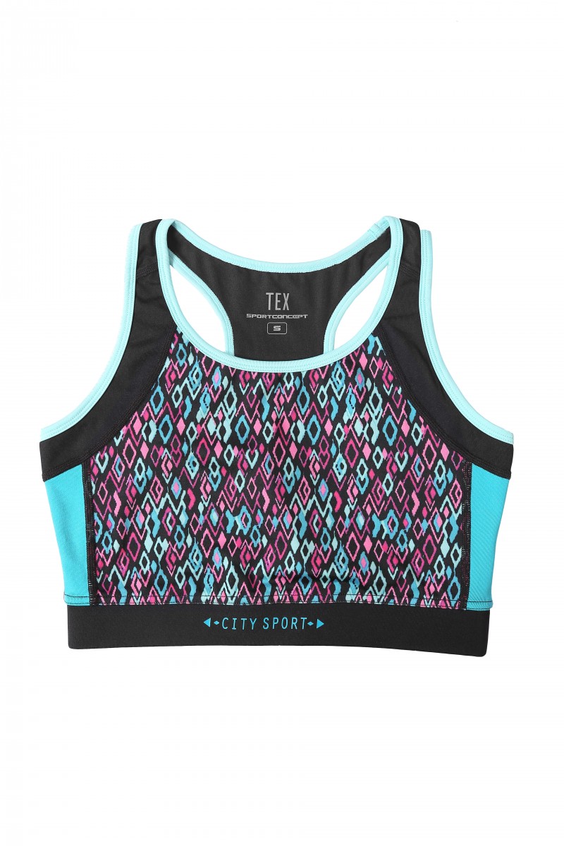 Patterned Sports Crop Top | DAKOTA