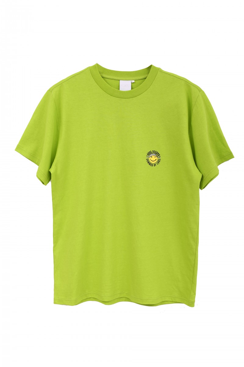 Smiley face embroidery T-shirt | DAKOTA